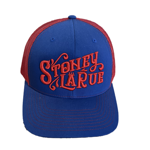 Embroidered Logo Hat - Blue/Red