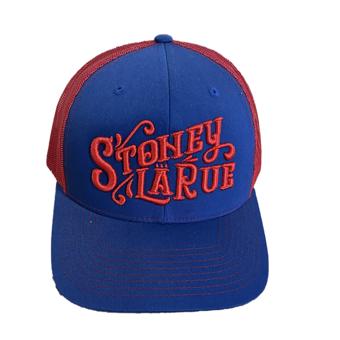 Embroidered Logo Hat - Blue/Red